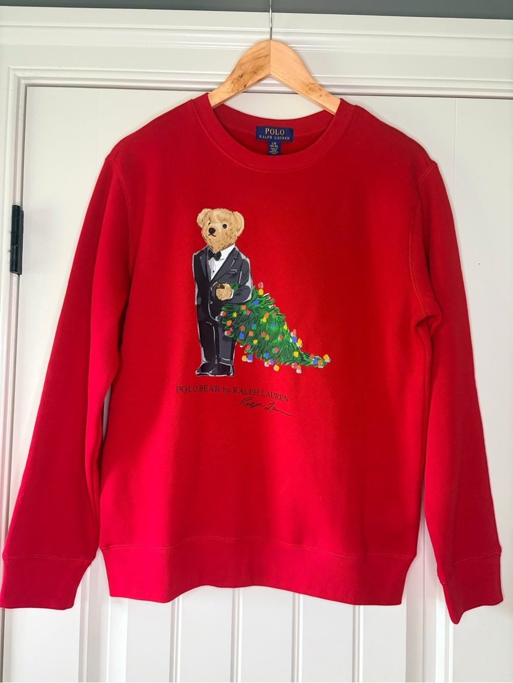 Polo Ralph Lauren Kids Red Christmas Polo Bear Tuxedo Sweatshirt
